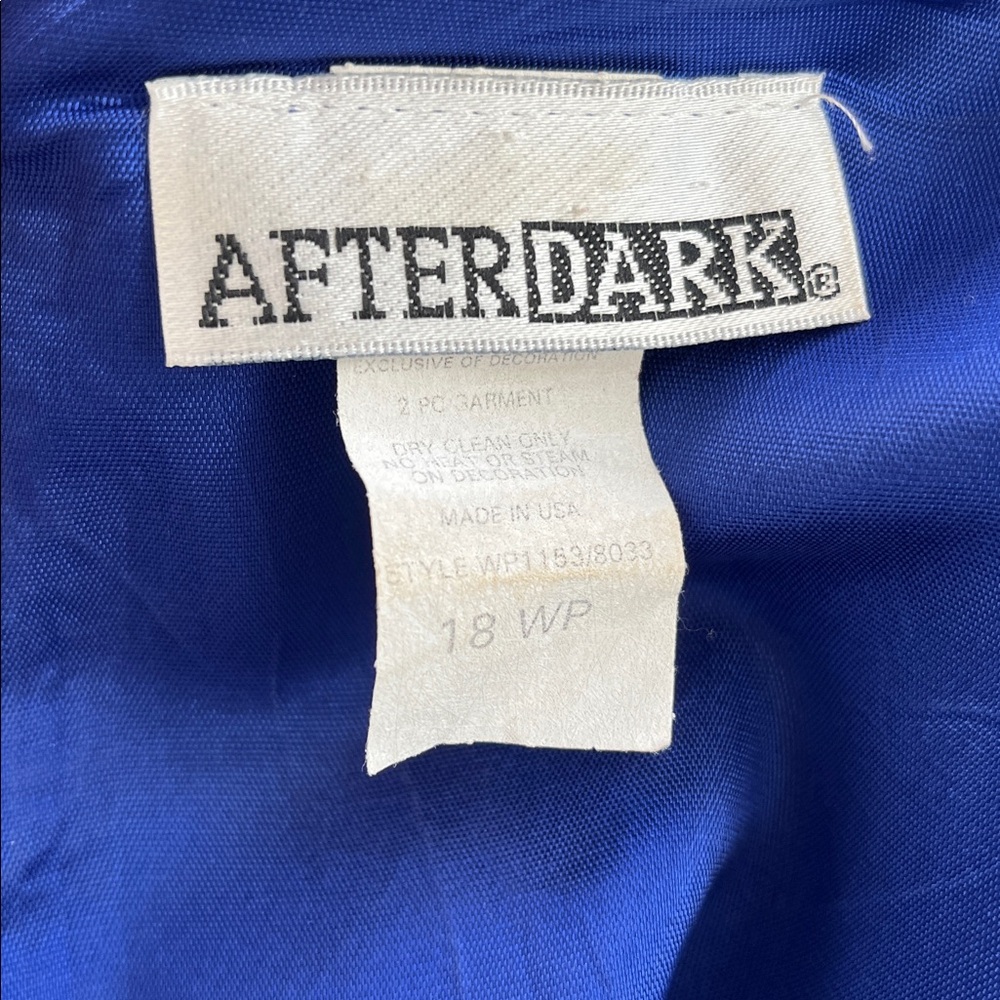 After Dark Vintage Long Sleeve Maxi Cape Dress, Royal Blue with Lace Detail 18WP - Picture 13 of 16